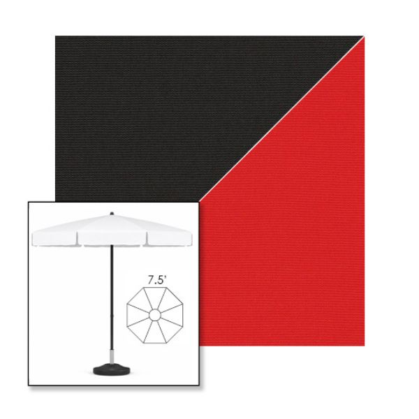 Picture of Black Logo Red | 7.5' Fiberglass Patio Umbrella Sunbrella® Awning Fabric