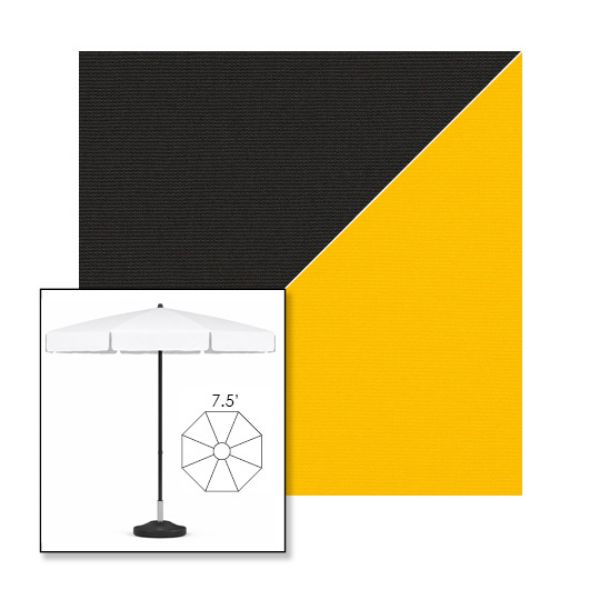 Picture of Black Yellow | 7.5' Fiberglass Patio Umbrella Sunbrella® Awning Fabric