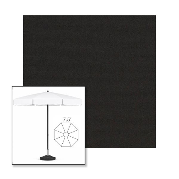 Picture of Black | 7.5' Fiberglass Patio Umbrella Sunbrella® Awning Fabric