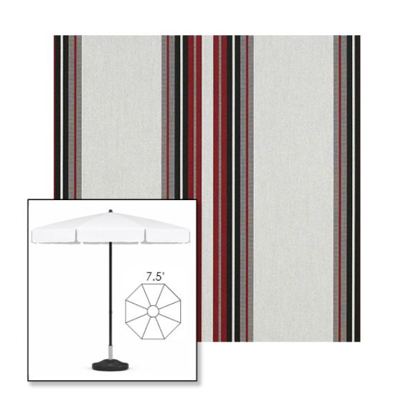 Picture of Burgundy Black White | 7.5' Fiberglass Patio Umbrella Sunbrella® Awning Fabric