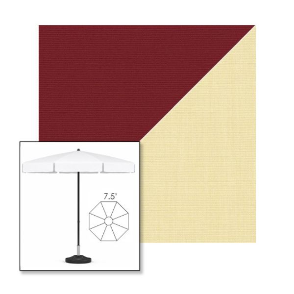 Picture of Burgundy Parchment | 7.5' Fiberglass Patio Umbrella Sunbrella® Awning Fabric