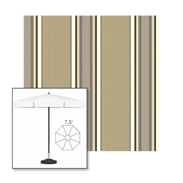 Picture of Emblem Beige | 7.5' Fiberglass Patio Umbrella Sunbrella® Awning Fabric