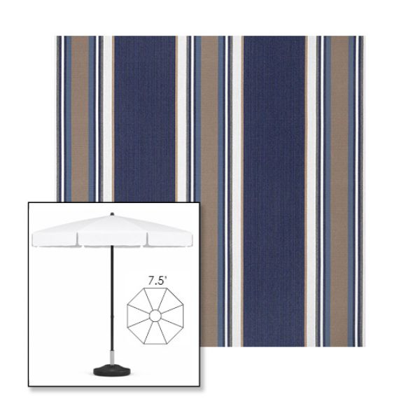 Picture of Emblem Navy | 7.5' Fiberglass Patio Umbrella Sunbrella® Awning Fabric