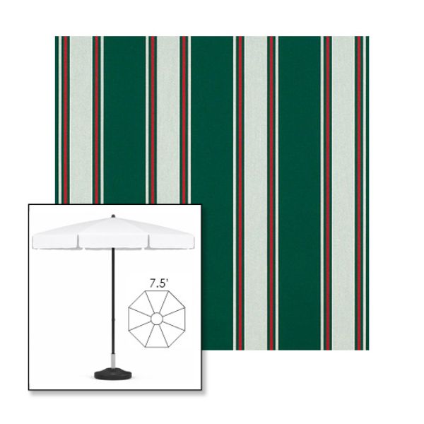 Picture of Forest Green Fancy | 7.5' Fiberglass Patio Umbrella Sunbrella® Awning Fabric