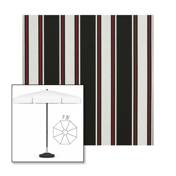 Picture of Hatteras Raven | 7.5' Fiberglass Patio Umbrella Sunbrella® Awning Fabric