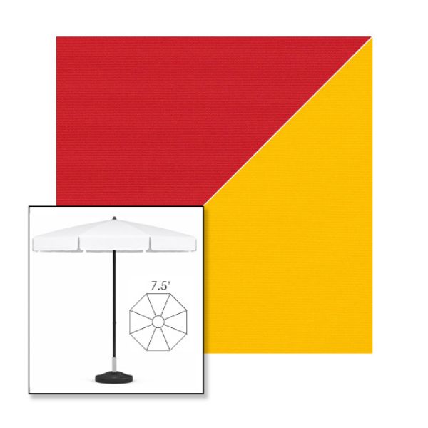 Picture of Jockey Red Yellow | 7.5' Fiberglass Patio Umbrella Sunbrella® Awning Fabric