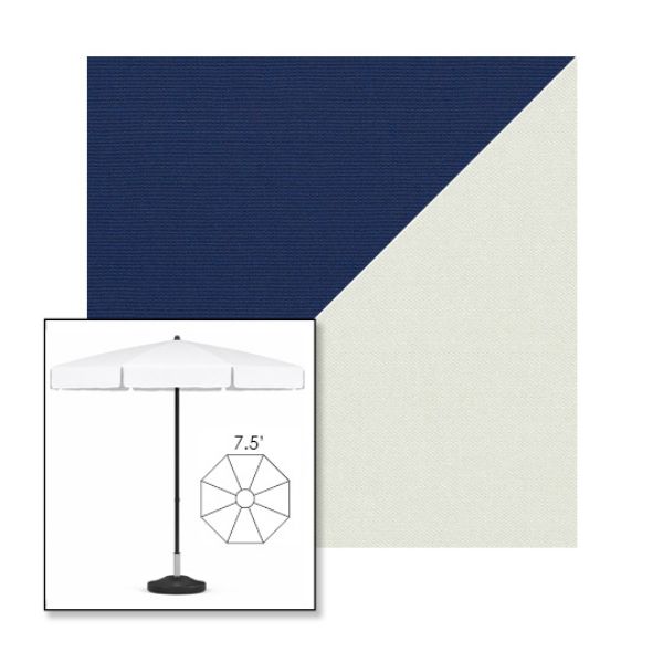 Picture of Marine Blue Silver | 7.5' Fiberglass Patio Umbrella Sunbrella® Awning Fabric