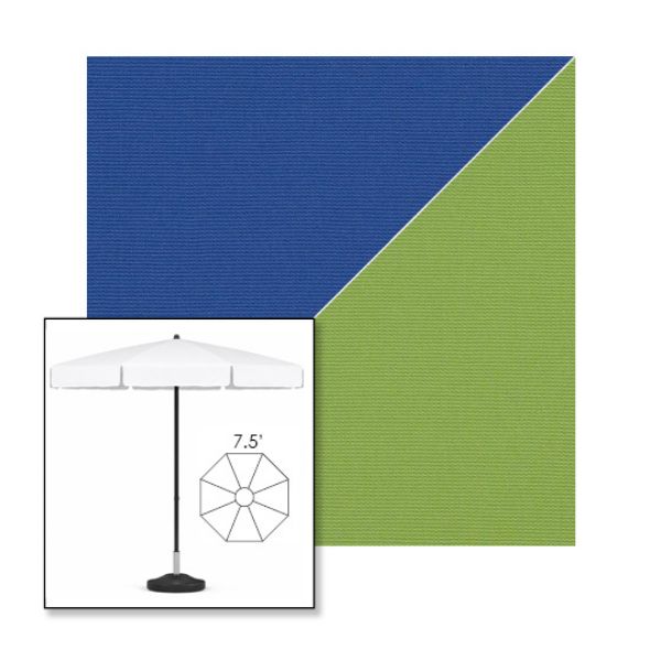 Picture of Mediterranean Blue Ginkgo | 7.5' Fiberglass Patio Umbrella Sunbrella® Awning Fabric