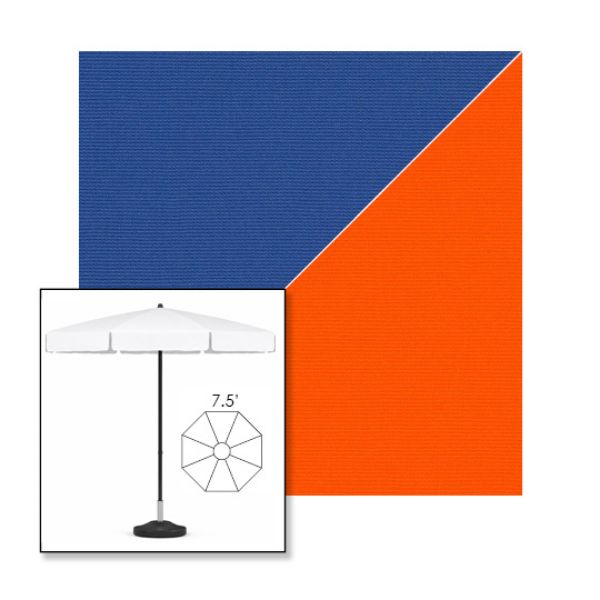 Picture of Mediterranean Blue Orange | 7.5' Fiberglass Patio Umbrella Sunbrella® Awning Fabric