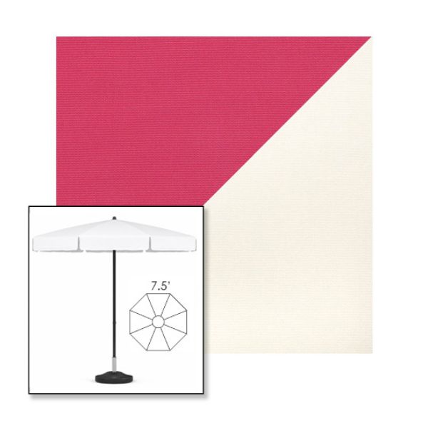 Picture of Pink White | 7.5' Fiberglass Patio Umbrella Sunbrella® Awning Fabric