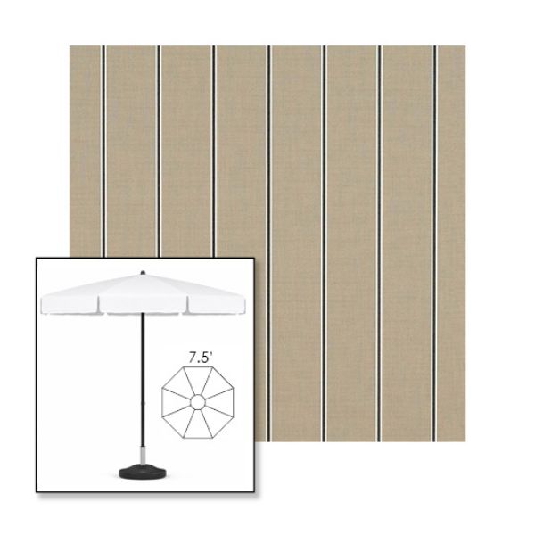Picture of Putty Regimental | 7.5' Fiberglass Patio Umbrella Sunbrella® Awning Fabric