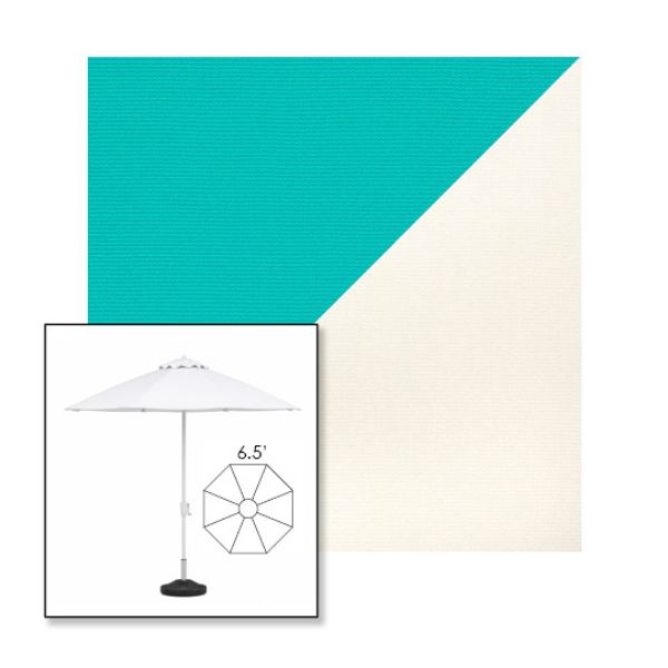 Picture of Aruba White | 6.5' Fiberglass Market Umbrella Sunbrella® Awning Fabric