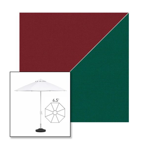 Picture of Burgundy Forest Green | 6.5' Fiberglass Market Umbrella Sunbrella® Awning Fabric