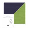Picture of Captain Navy Ginkgo | 6.5' Fiberglass Market Umbrella Sunbrella® Awning Fabric