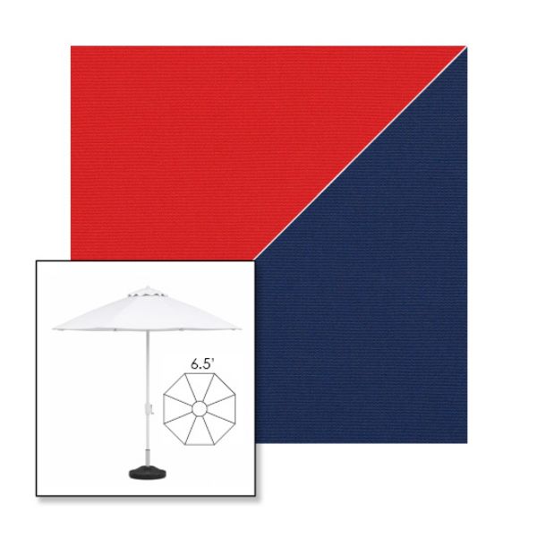 Picture of Logo Red Marine Blue | 6.5' Fiberglass Market Umbrella Sunbrella® Awning Fabric