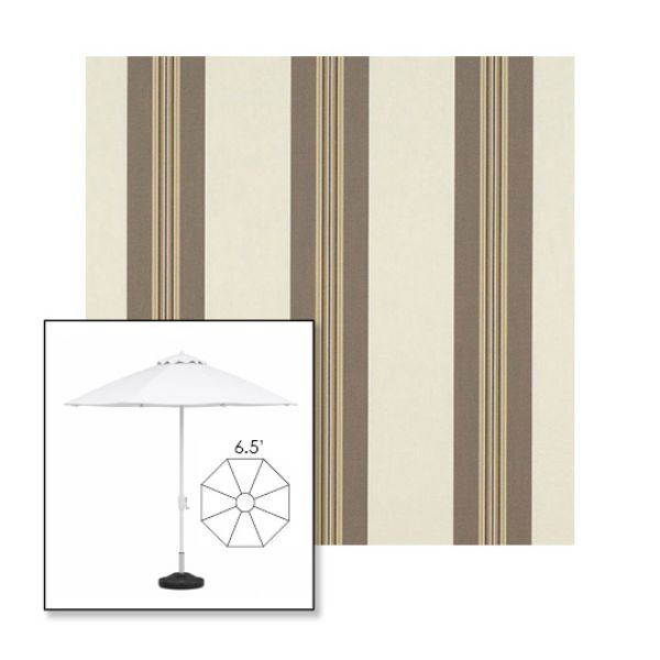 Picture of Taupe Tailored | 6.5' Fiberglass Market Umbrella Sunbrella® Awning Fabric