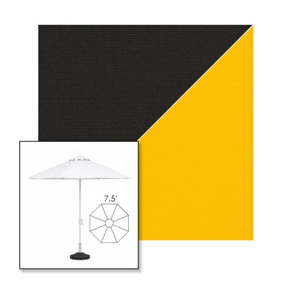 Picture of Black Yellow | 7.5' Fiberglass Market Umbrella Sunbrella® Awning Fabric