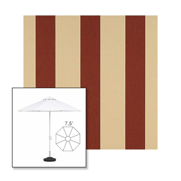 Picture of Havelock Brick | 7.5' Fiberglass Market Umbrella Sunbrella® Awning Fabric
