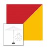 Picture of Jockey Red Yellow | 7.5' Fiberglass Market Umbrella Sunbrella® Awning Fabric