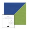Picture of Mediterranean Blue Ginkgo | 7.5' Fiberglass Market Umbrella Sunbrella® Awning Fabric