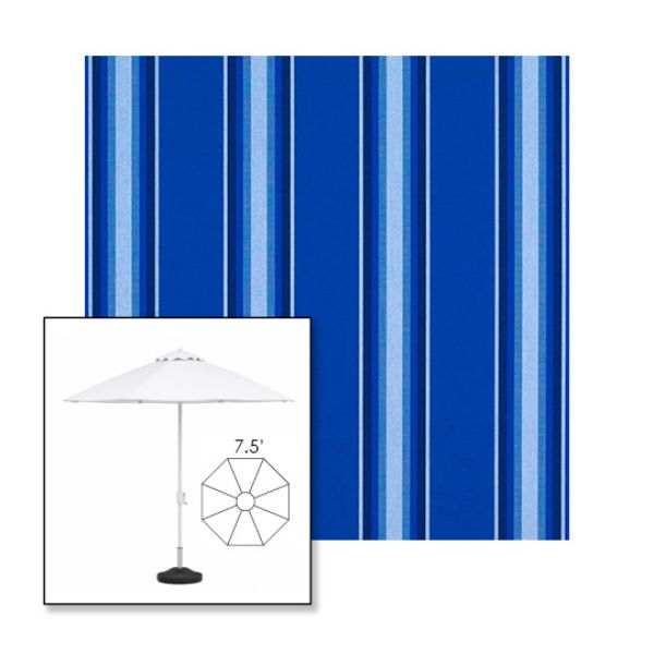 Picture of Pacific Blue Fancy | 7.5' Fiberglass Market Umbrella Sunbrella® Awning Fabric