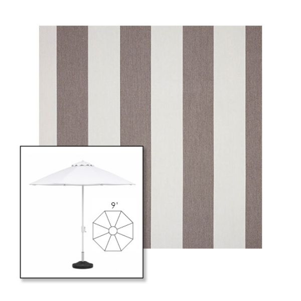 Picture of Beaufort Mushroom | 9' Fiberglass Market Umbrella Sunbrella® Awning Fabric
