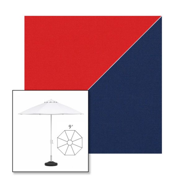 Picture of Logo Red Marine Blue | 9' Fiberglass Market Umbrella Sunbrella® Awning Fabric
