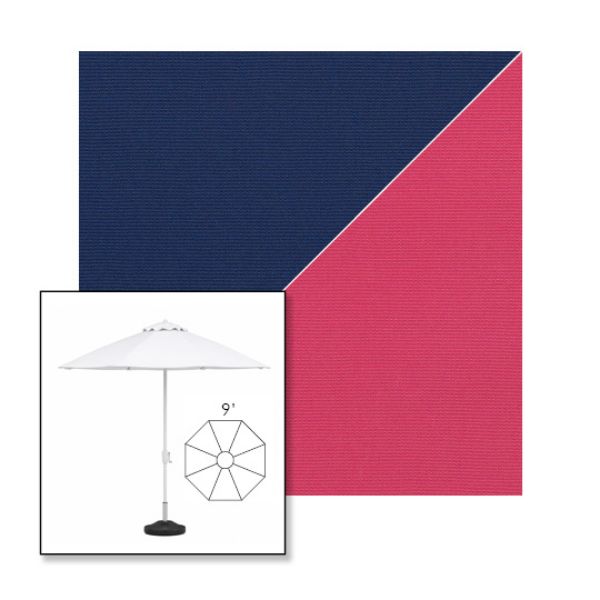 Picture of Marine Blue Pink | 9' Fiberglass Market Umbrella Sunbrella® Awning Fabric