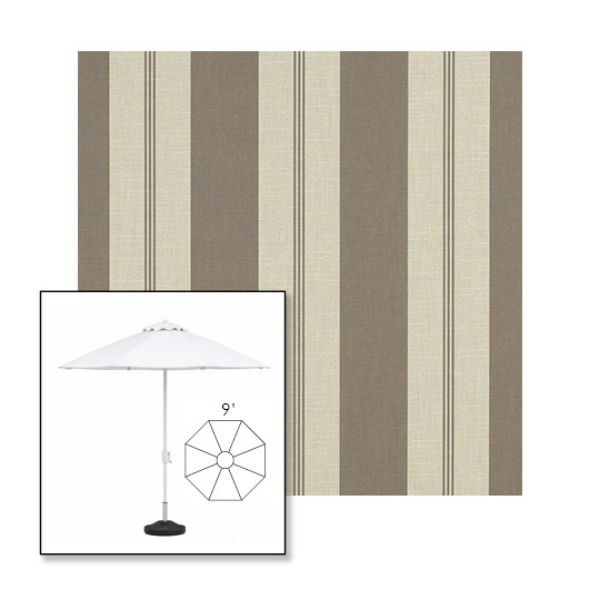 Picture of Moreland Taupe | 9' Fiberglass Market Umbrella Sunbrella® Awning Fabric