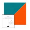Picture of Turquoise Orange | 9' Fiberglass Market Umbrella Sunbrella® Awning Fabric