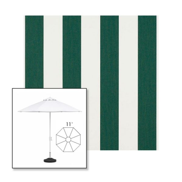 Picture of Beaufort Forest Green Natural | 11' Fiberglass Market Umbrella Sunbrella® Awning Fabric