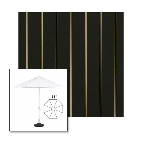 Picture of Cooper Black | 11' Fiberglass Market Umbrella Sunbrella® Awning Fabric