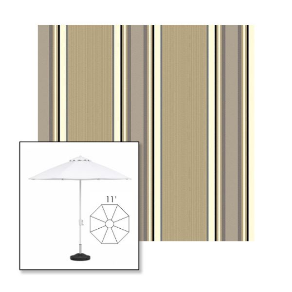 Picture of Emblem Beige | 11' Fiberglass Market Umbrella Sunbrella® Awning Fabric
