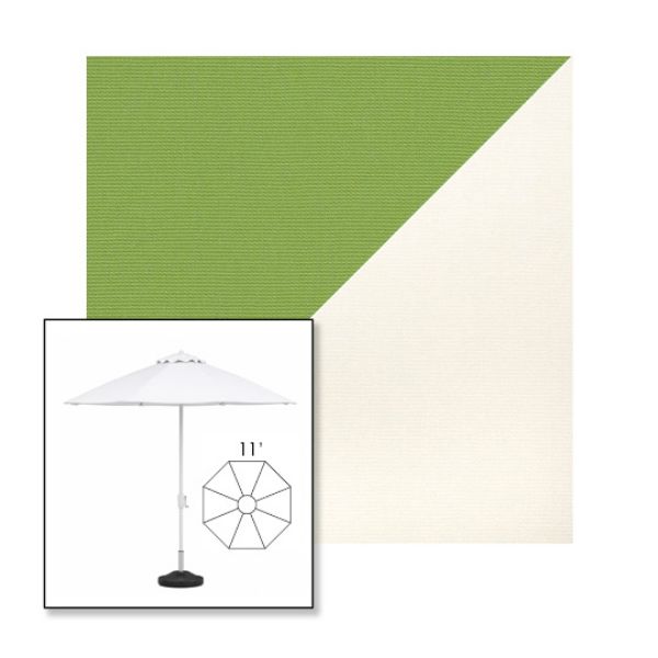 Picture of Ginkgo White | 11' Fiberglass Market Umbrella Sunbrella® Awning Fabric