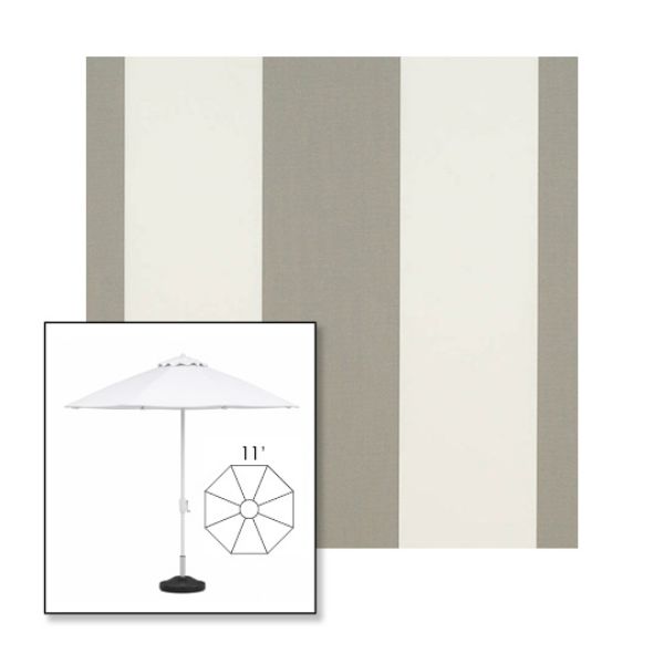 Picture of Manhattan Fog | 11' Fiberglass Market Umbrella Sunbrella® Awning Fabric