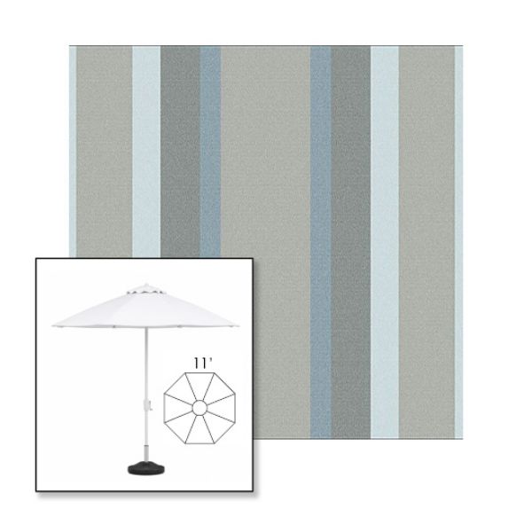 Picture of Marco Blue Grey | 11' Fiberglass Market Umbrella Sunbrella® Awning Fabric