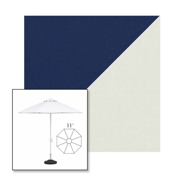 Picture of Marine Blue Silver | 11' Fiberglass Market Umbrella Sunbrella® Awning Fabric