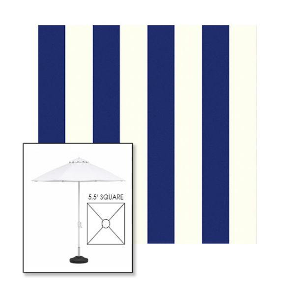 Picture of Beaufort Captain Navy | 5.5' Fiberglass Market Umbrella Sunbrella® Awning Fabric