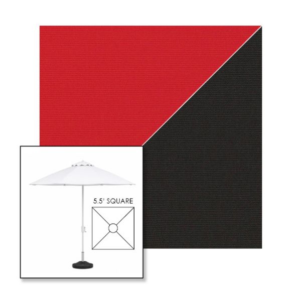 Picture of Jockey Red Black | 5.5' Fiberglass Market Umbrella Sunbrella® Awning Fabric