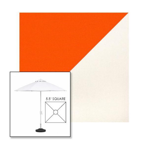 Picture of Orange White | 5.5' Fiberglass Market Umbrella Sunbrella® Awning Fabric