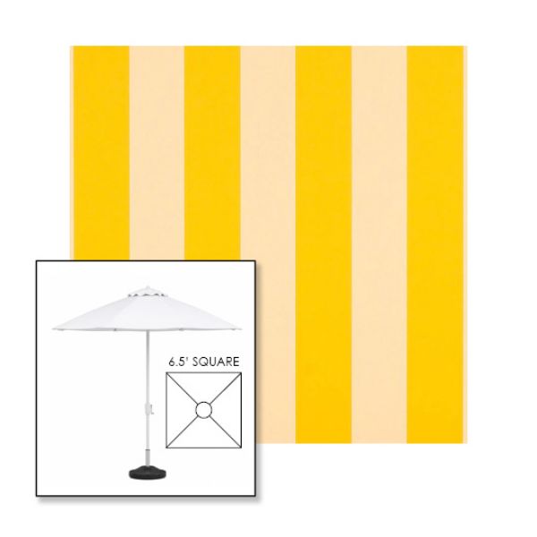 Picture of Beaufort Yellow White | 6.5' Fiberglass Market Umbrella Sunbrella® Awning Fabric