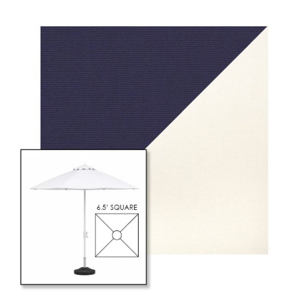 Picture of Captain Navy White | 6.5' Fiberglass Market Umbrella Sunbrella® Awning Fabric