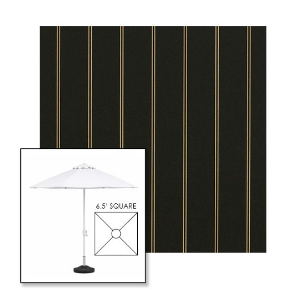 Picture of Cooper Black | 6.5' Fiberglass Market Umbrella Sunbrella® Awning Fabric