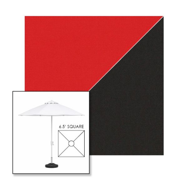 Picture of Logo Red Black | 6.5' Fiberglass Market Umbrella Sunbrella® Awning Fabric