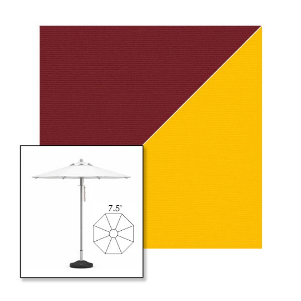 Picture of Burgundy Sunflower | 7.5' Heavy Duty Aluminum Market Umbrella Sunbrella® Awning Fabric