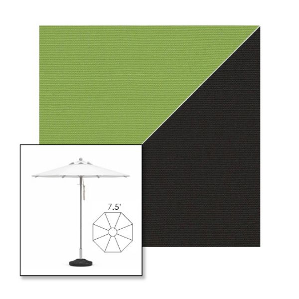 Picture of Ginkgo Black | 7.5' Heavy Duty Aluminum Market Umbrella Sunbrella® Awning Fabric