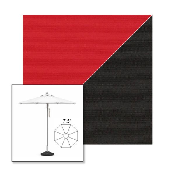 Picture of Jockey Red Black | 7.5' Heavy Duty Aluminum Market Umbrella Sunbrella® Awning Fabric