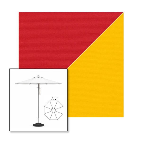 Picture of Jockey Red Yellow | 7.5' Heavy Duty Aluminum Market Umbrella Sunbrella® Awning Fabric