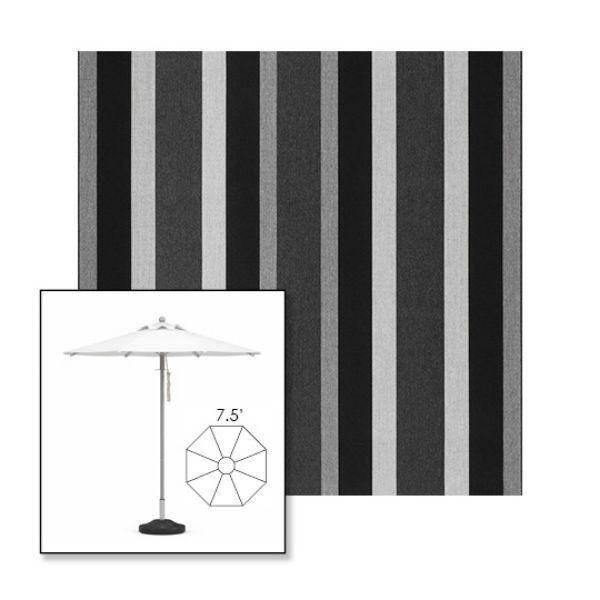 Picture of Marco Black | 7.5' Heavy Duty Aluminum Market Umbrella Sunbrella® Awning Fabric