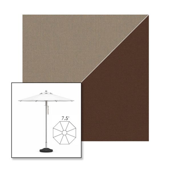 Picture of Taupe True Brown | 7.5' Heavy Duty Aluminum Market Umbrella Sunbrella® Awning Fabric